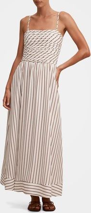 Ever New Tanya Stripe Maxi Sundress in Brown And White Stripe at Nordstrom, Size 10