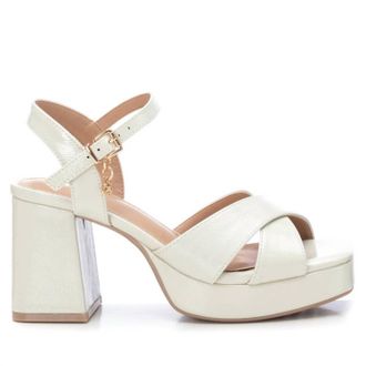 Xti Womens Heeled Platform Sandals In Ice