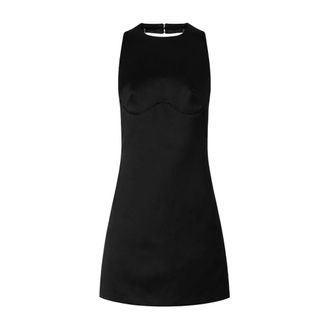 Elisabetta Franchi Duchesse Mini Jurk met Ketting - Dames - Korte kleedjes - Zwart - L - Polyester - Kleedjes