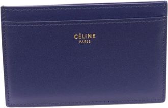 Celine Pre-owned Wallets, male, Blue, Size: ONE SIZE Pre-owned Calf Card Holder
