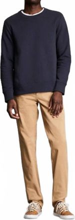 Billy Reid Dover Crew Neck Sweatshirt In Dark Midnight
