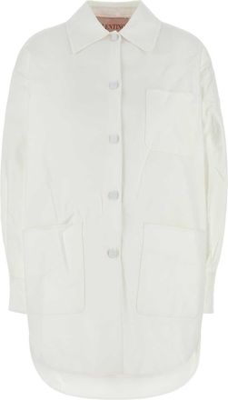 Valentino Garavani Womens White Cotton Blend Oversize Jacket - Size EU 32 (Womens)