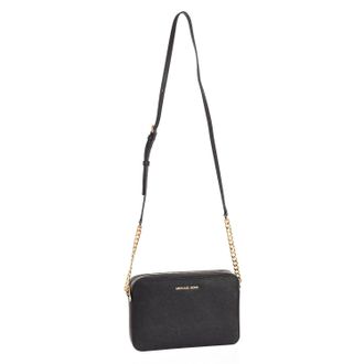 Michael Kors Womens Jet Set 35T8GTTC9L Leather Crossbody Bag for Women - Black - One Size