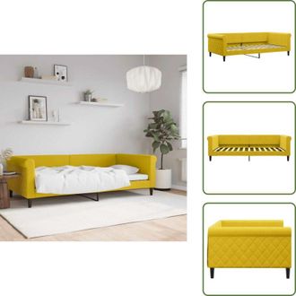 vidaXL Letto giallo - vidaXL Letto da Giorno Giallo 100x200 cm in Velluto - Divano letto 2 in 1