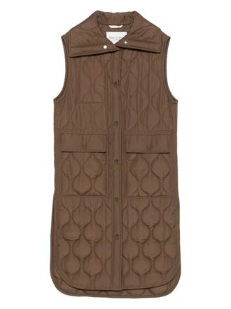 Marc O'Polo quilted sleeveless coat - women - Polyester/Recycled Polyester - 36 - Brown