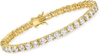 Ross-Simons CZ Tennis Bracelet in 18kt Gold Over Sterling