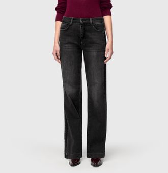 MAC Broeken Weite Jeans MAC WIDE, Damen, Gr. 34, L&auml;nge 32, schwarz (authentic schwarzest), Denim/Jeans, Obermaterial: 89% Baumwolle, 8% Polyester, 3% Elasthan, un