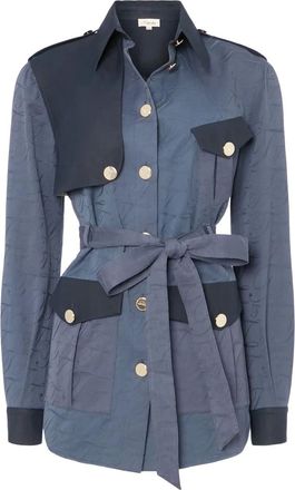 Temperley London Victory buttoned belted jacket - Blue