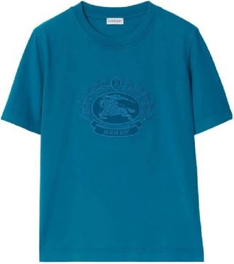 Burberry Embroidered Logo Cotton T-Shirt, Size Large