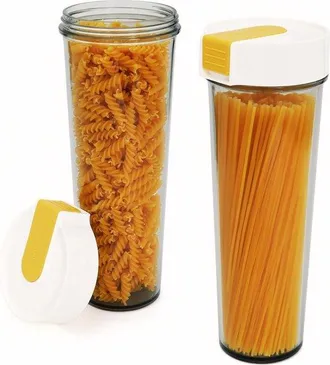 OEM Juego De 2 Tarros De Pl&aacute;stico De 967 Ml (34 Oz) Para Almacenar Pasta, Recipientes De Pl&aacute;stico Sin Bpa Para Almacenar Alimentos, Frutos Secos
