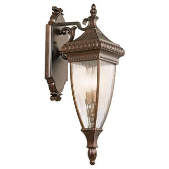 Netlighting Venetian Rain Outdoor Wall Lantern Bronze IP44 E14 2 Light in Brown