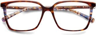 Etnia Barcelona Gera Tortoiseshell Square Frame Eyeglasses with Amber Accents