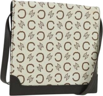Celine Pre-owned Cross Body Bags, female, Beige, Size: ONE SIZE Pre-owned C Macadam Canvas Shoulder Bag