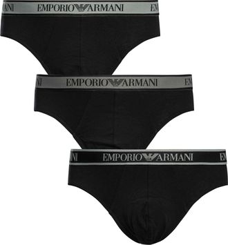 Emporio Armani 3-Paks Briefs, Zwart
