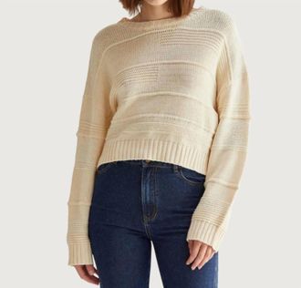 Crescent Cassi Textured Sweater In Beige