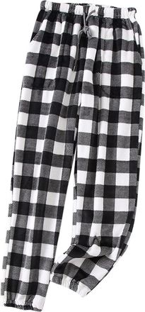 Generic Plush trousers womens fluffy: checked pyjama bottoms, womens cotton winter cuddly flannel house trousers, mens cotton checked pyjama bottoms, long sof