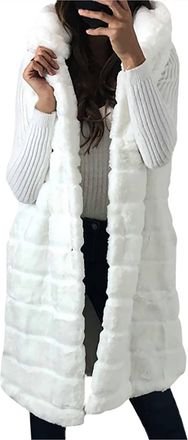 Generic Womens Quilted Vest, Long Hooded Vest, Sleeveless Winter Vest, Faux Fur Vest with Hood, Fleece Jacket, Faux Fur Coat, Teddy Winter Jacket, Womens Fur 