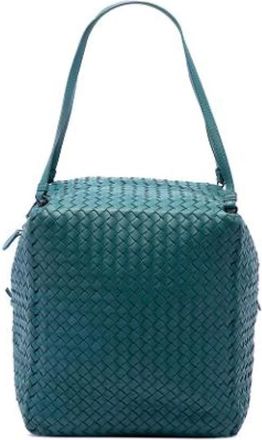 Bottega Veneta Pre-owned Woven Nappa Shoulder Bag - Dames - Vintage Schoudertas - Blauw - ONE Size - Leer - Vintage