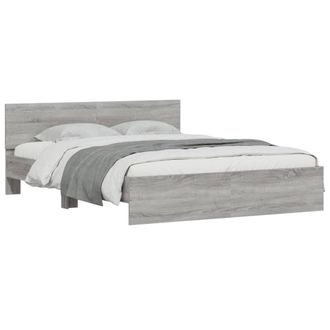 Berkfield Home Durable Bed Frame without Mattress Grey Sonoma 150x200 cm King Size