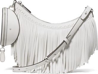 Kate Spade New York duo fringe leather crossbody bag in True White at Nordstrom