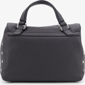 Zanellato Womens Crossbody Bag Postina Baby Hammered Leather Grey Shoulder