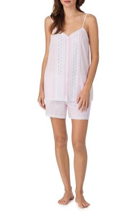 Eileen West Eyelet Trim Cotton Short Pajamas in Pink Chalk at Nordstrom, Size Xx-Small