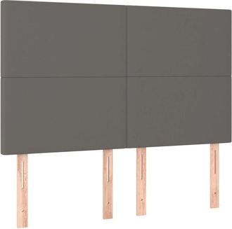 vidaXL Cabeceros 4 unidades cuero sintético gris 72x5x78/88 cm Vidaxl