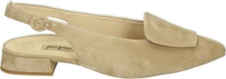 Paul Green Schoenen, Dames, Beige, 37 EU, Leer, Taupe Sling-back Sandaal met Rubberen Zool