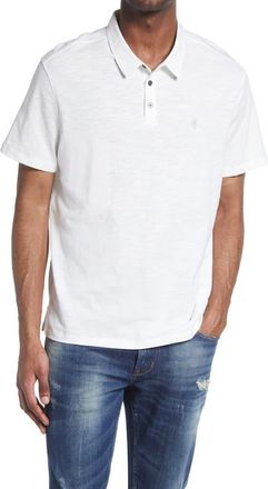 John Varvatos Mens Victor Solid Slub Cotton Polo in Salt at Nordstrom, Size X-Small