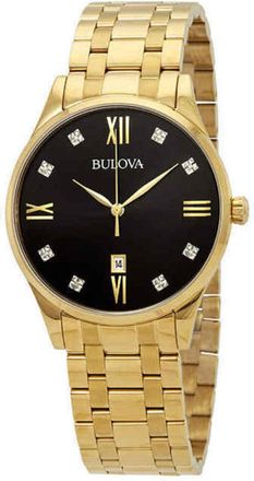 Bulova Mens Classic Black Dial Watch
