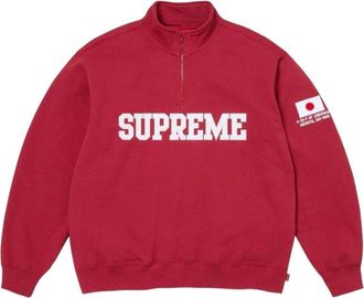 SUPREME SS26 Shop Flag Half Zip Pullover Dark Red-Tokyo SUP-SS26-006-DRKRED