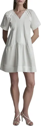 DKNY Dkny Pleated Contrast Stitch Dress
