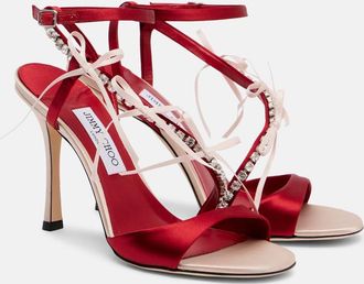Jimmy Choo London Lula 100 crystal-embellished satin sandals