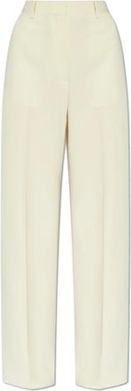 Theory Broek Admiral - Dames - Wijde Broeken - Beige - XL - Polyester - Broeken