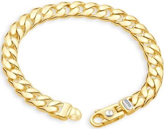 Pompeii3 Mens Cuban 14k Gold (47gram) or Platinum (77gram) 8.5mm Link Bracelet 8.5