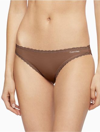 Calvin Klein Womens Flirty Micro Bikini - Brown - XS