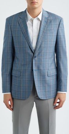 Emporio Armani Dusty Teal Check Virgin Wool Sport Coat at Nordstrom, Size 40 Us
