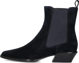 Stefano Lauran Blauwe Su&egrave;de Enkellaarsjes met Blokhak - Dames - Cowboylaarzen - Blauw - 38 EU - Su&egrave;de - Schoenen