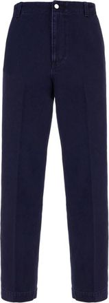 Gucci Straight Jeans, male, Blue, Size: S Washed Denim Pant with Embossed Label