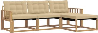 vidaXL Conjunto De Sof&aacute;s De Exterior 4 Uds. Y Beige Vidaxl