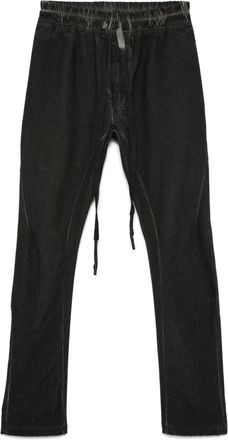 Isaac Sellam Experience 4 Pockets Stripe trousers - men - Organic Cotton/Leather - M - Grey