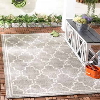 Safavieh Amherst Machine Made Area Rug, Dark Grey / Beige Contemporary Style Easy Care