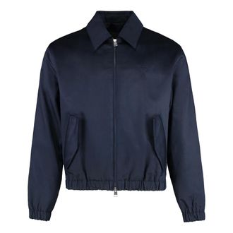 Ami Light Jackets, male, Blue, M, Zipped Cotton Jacket