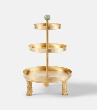 Natalia Criado Embellished gold-plated serving stand