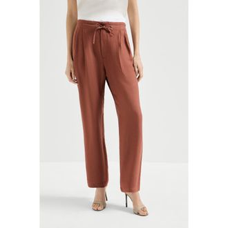 Brunello Cucinelli Tailored track trousers in Firebrick at Nordstrom, Size 44 It