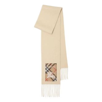 Burberry (WMNS) Burberry Check Label Cashmere Scarf Beige 8103995