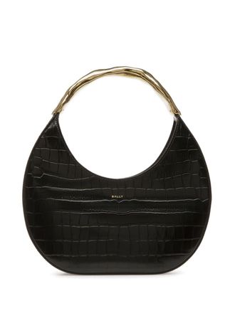 Bally crocodile-embossed leather bag - Black