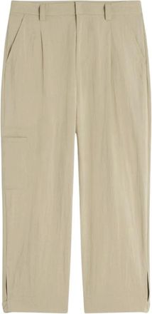 Maison Kitsun&eacute; Geplooide Cargobroek - Heren - Straight fit broeken - Beige - W42 - Broeken