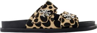 Tory Burch Gedrukte Leren Sport Sandalen - Instapper - Dames - Sandalen - Veelkleurig - 37 EU - Leer - Schoenen