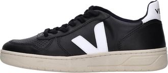 Veja V-10 Leren Sneaker - Dames - Sneakers - Zwart - 39 EU - Katoen - Schoenen